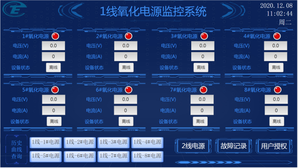 某客戶的氧化電源監(jiān)控系統(tǒng)